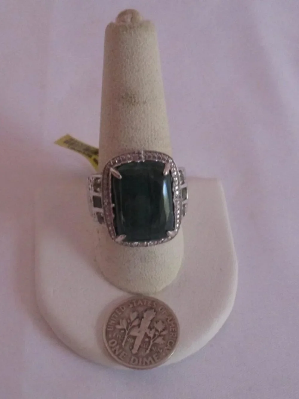 African Malachite Sterling Silver Ring Womens Statement Nickel Free Size 10